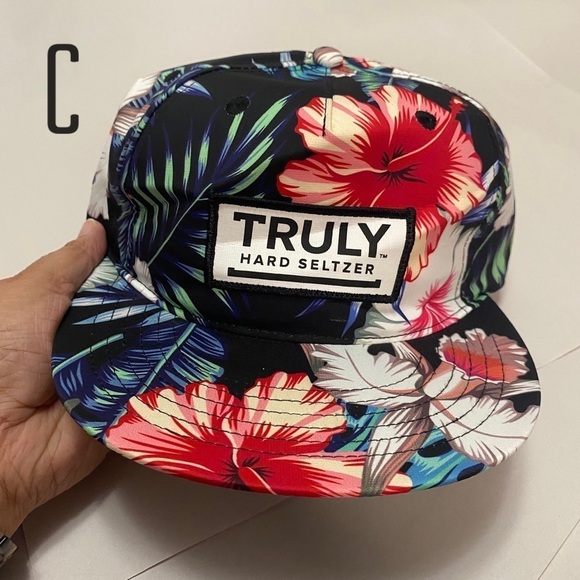 Truly Hard Seltzer Cap OS Trucker Cap Hibiscus Print - Picture 7 of 9